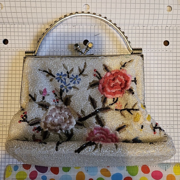 Embroidered &White Beaded Clutch, Buttler &Wilson - Picture 6 of 7